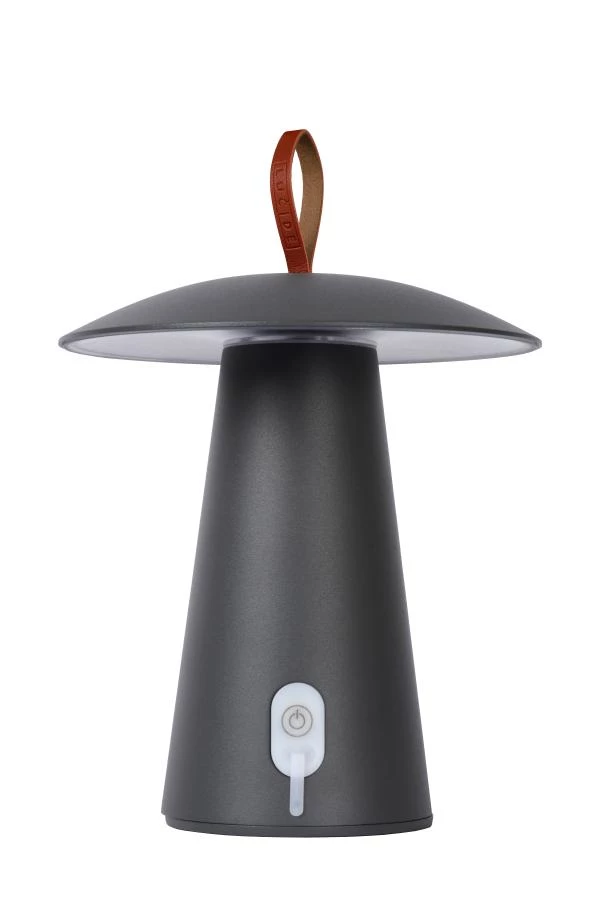 Lucide LA DONNA - Oplaadbare Tafellamp Buiten - Accu/Batterij - Ø 19,7 cm - LED Dimb. - 1x2W 2700K - IP54 - 3 StepDim - Antraciet - uit